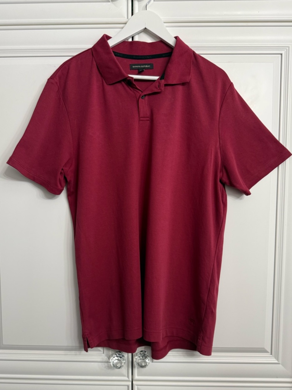 Banana Republic Men’s Size Large Burgundy Short Sleeve Polo Shirt Golf Tennis
